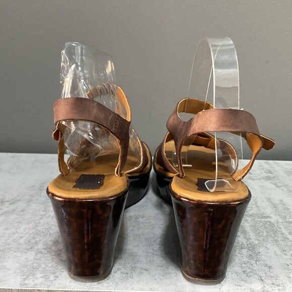Kork-Ease Brown Leather Wedge Sandals Size 8 - Picture 7 of 15